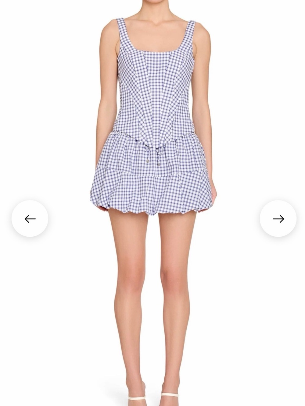 Amanda Uprichard Blue and White Gingham Skirt Set